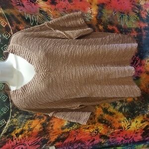 Easel Mauve V-Neck Heavyweight Knit Sweatshirt Sz 1X